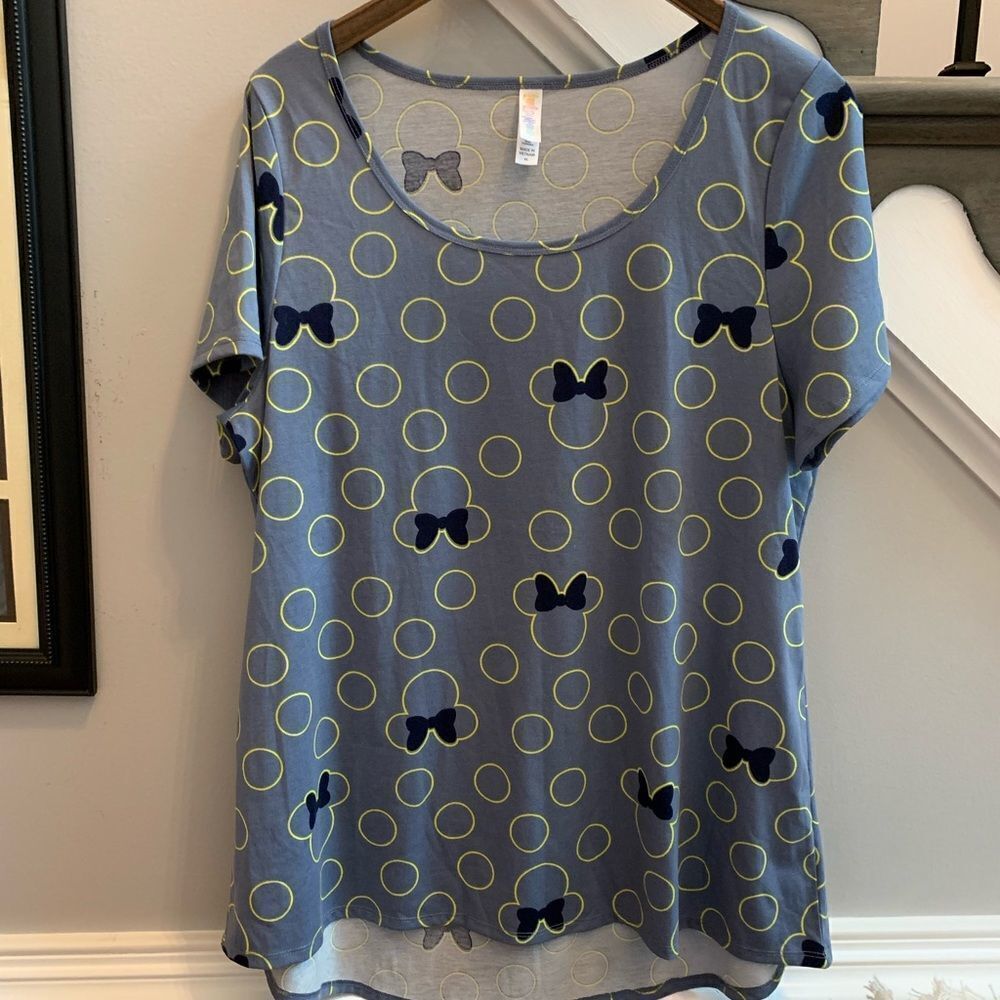 LuLaRoe Minnie Mouse Gray Loose T-Shirt sz XL NWOT